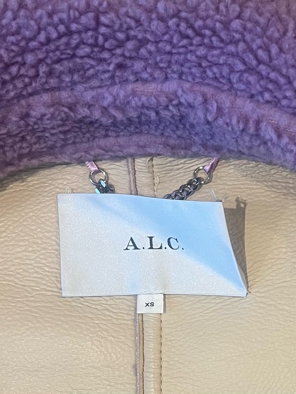 A.L.C. Lincoln Deep Lilac Faux Shearling Teddy Coat, XS - Picture 7 of 7
